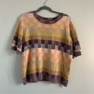 SOLD Free People Textured Knit Sweater in Purple and Gold